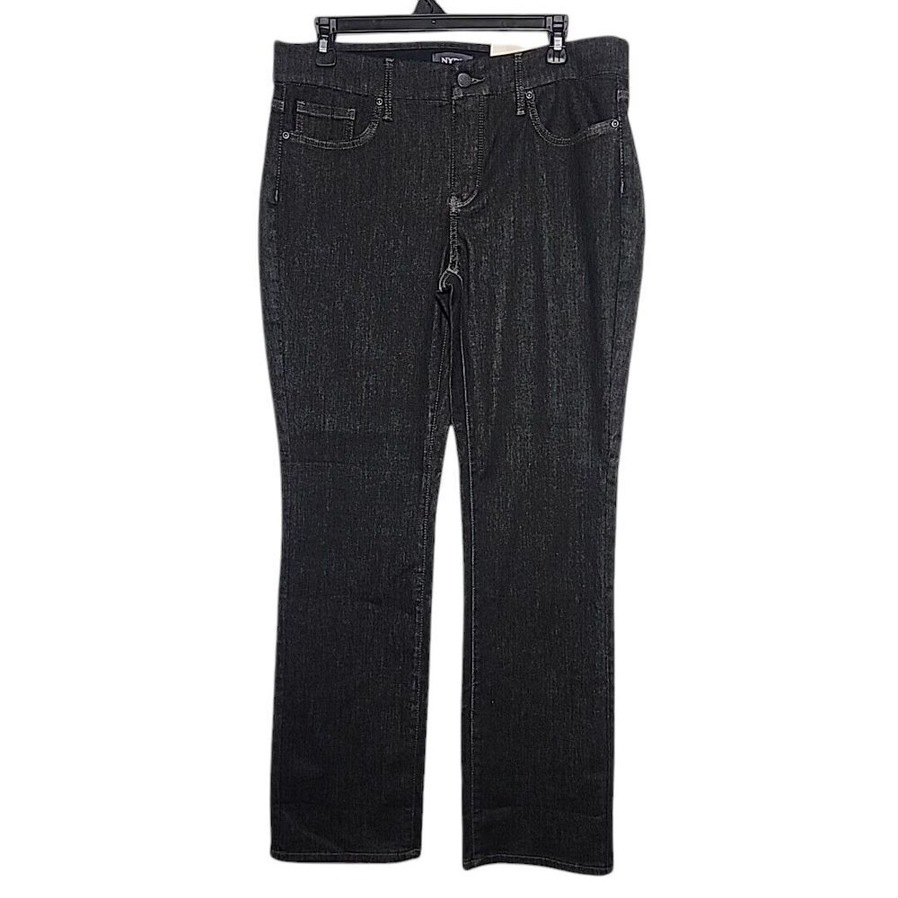 NYDJ Jeans Womens PM Black Missy Marilyn Straight Leg Waist Match Stretch NWT